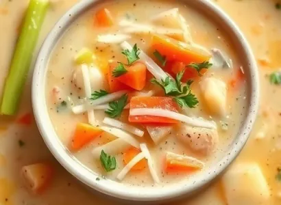 Soupe végétale au fromage