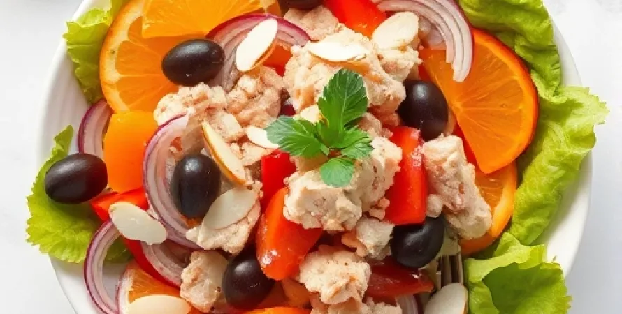 Salade de thon aux olives et au piment