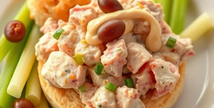 Salade de jambon sur biscuits