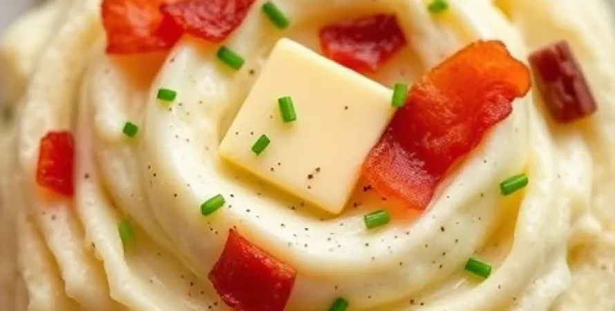 Purée de pommes de terre au fromage Fontina et bacon