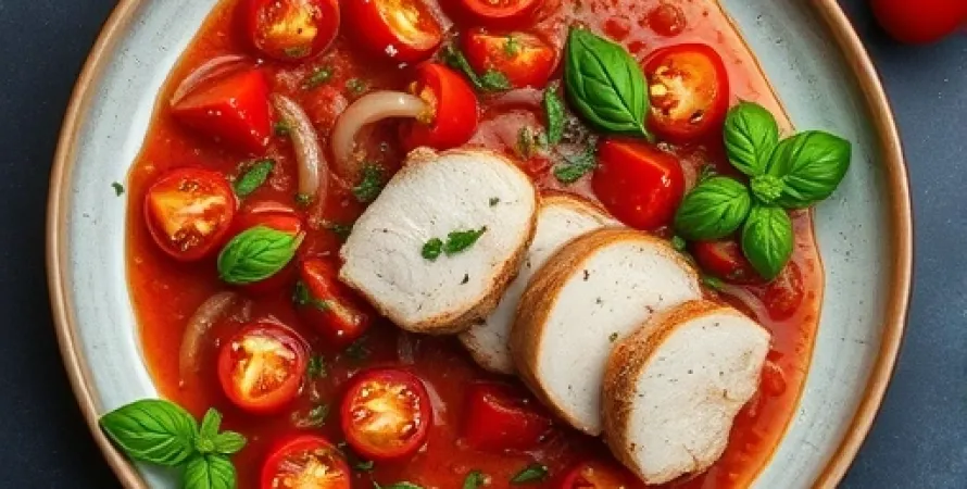 Sauce aux tomates et poulet