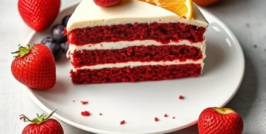 Gâteau rouge aux fruits