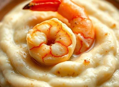 Crevettes au fromage sur grits