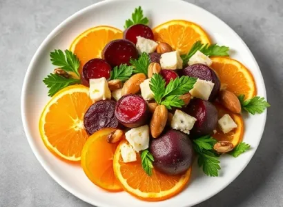 Salade d'orange, betterave et parmesan