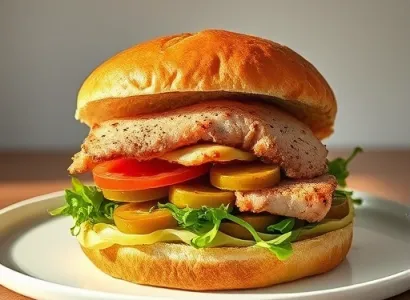Sandwich de porc épicé au four