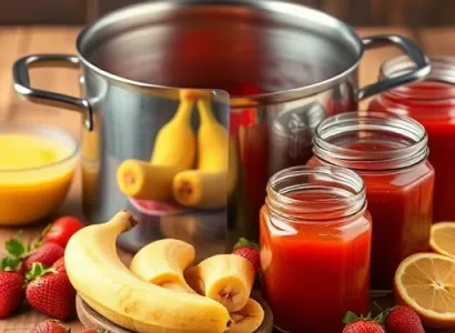 Confiture de fraises et bananes