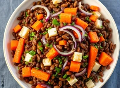 Salade de lentilles rouges et cresson