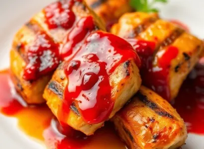 Poulet grillé au sauce cerise