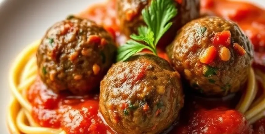 Boulettes de viande avec spaghetti