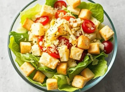 Salade César sans anchois ni oeufs