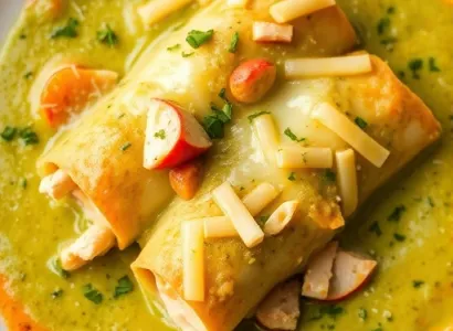 Enchiladas de poulet au fromage crémeux