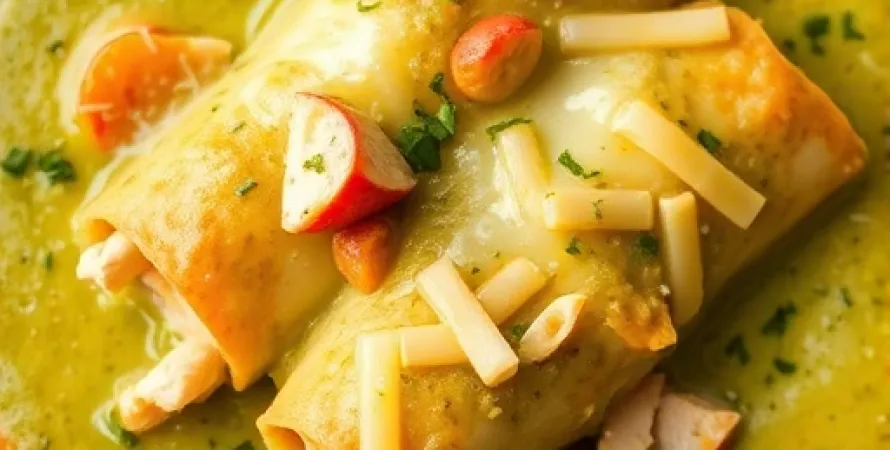Enchiladas de poulet au fromage crémeux
