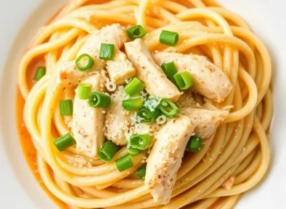 Pâtes au poulet crémeux