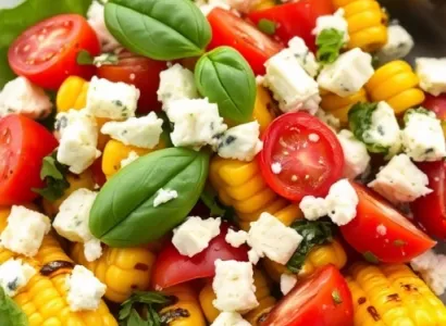 Salade de maïs et tomates grillées