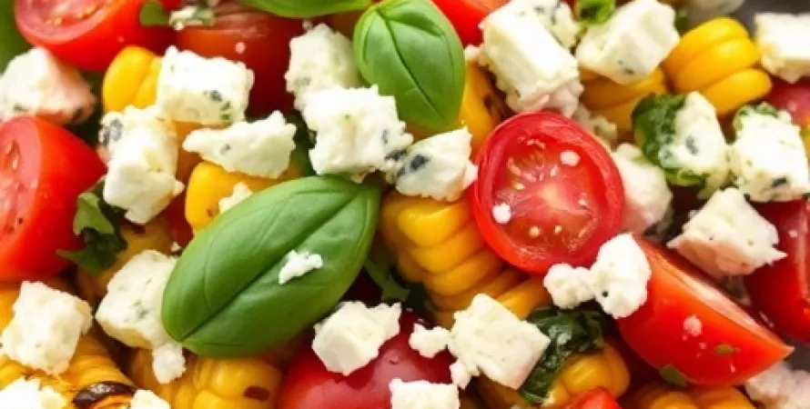 Salade de maïs et tomates grillées