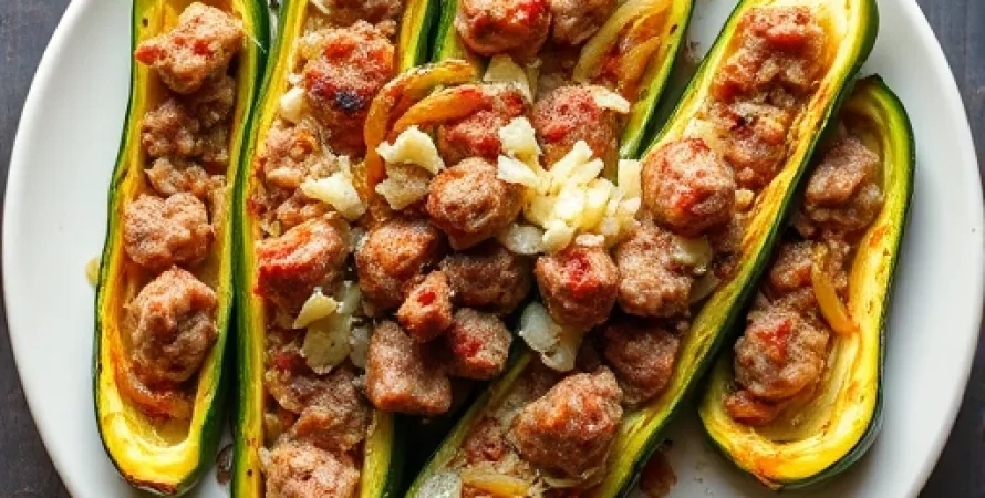 Courgettes farcies au four