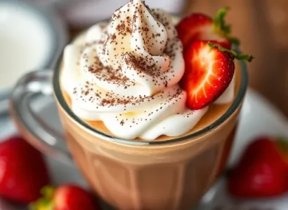 Café fraise au chocolat