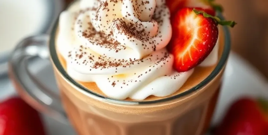 Café fraise au chocolat