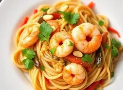 Pâtes thaï aux crevettes