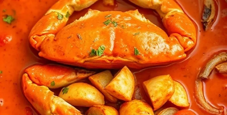 Curry de crabe chaud