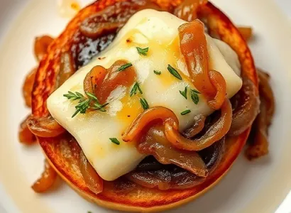 Croque-fromage à l'oignon caramélisé