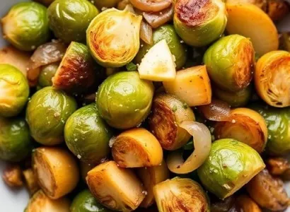 Chou de Bruxelles sauté aux pommes et oignons