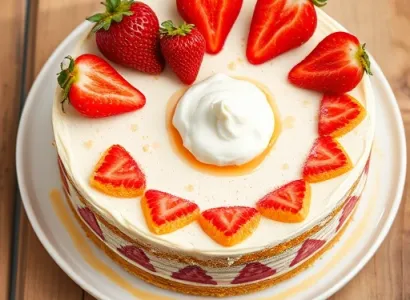 Gâteau aux fraises et papaye