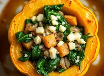 Courge farcie aux épinards
