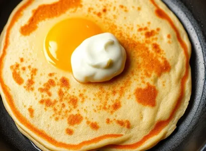 Petits pancakes lairs d'oeufs