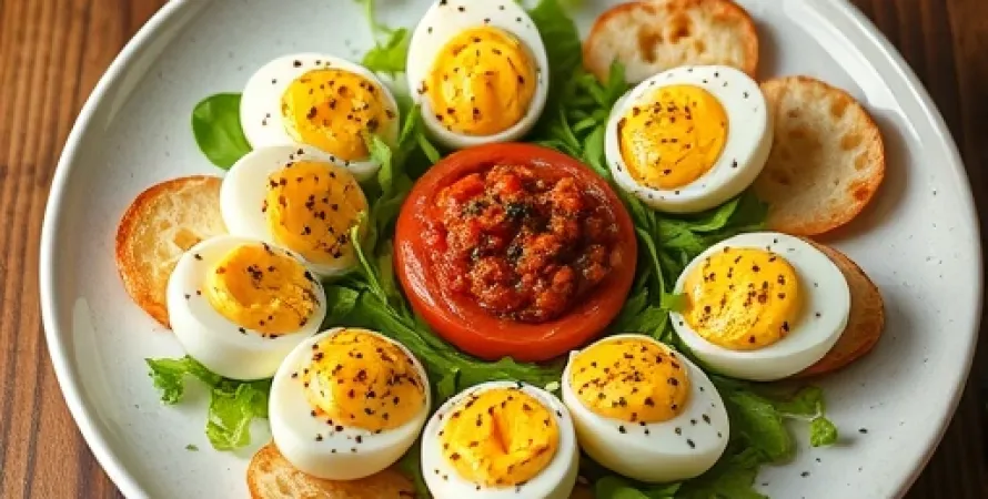 Salade d'oeufs à la poivronne