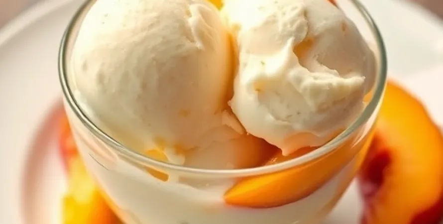 Glace crémeuse aux peches