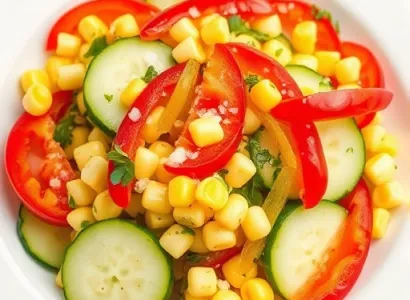 Salade de concombre épais et de maïs