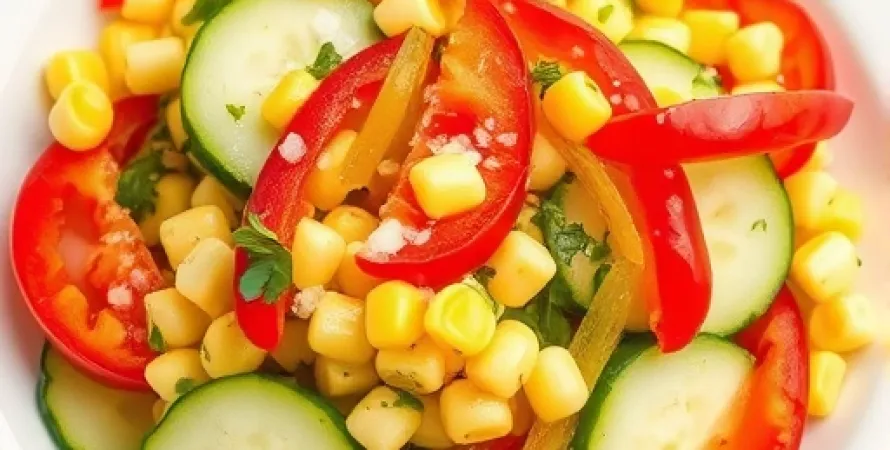 Salade de concombre épais et de maïs