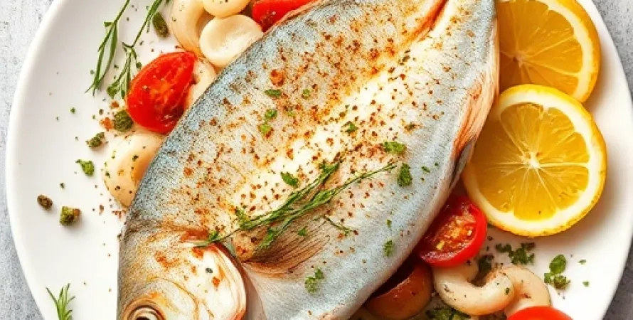 Poisson farci au style moyen-oriental