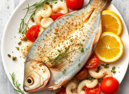 Poisson farci au style moyen-oriental