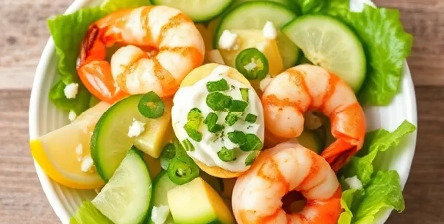 Salade de crevettes et avocat