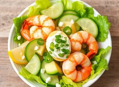 Salade de crevettes et avocat