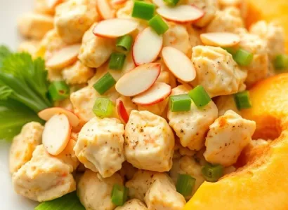 Salade de poulet au curry avec nectarines