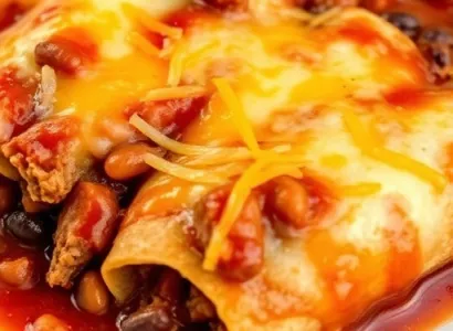 Enchiladas au boeuf et haricots