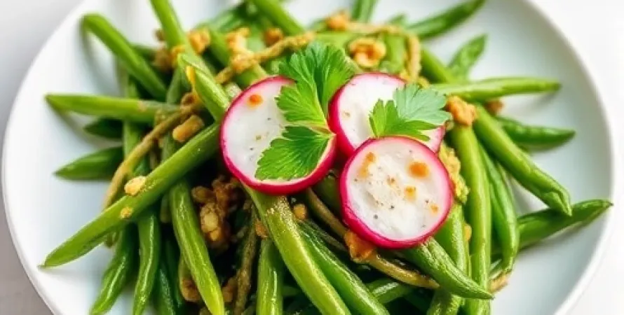 Haricots verts à la vinaigrette de noix