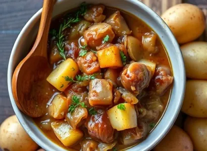 Daube de pommes de terre au lard