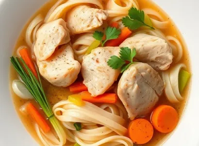 Soupe de poulet aux noilles