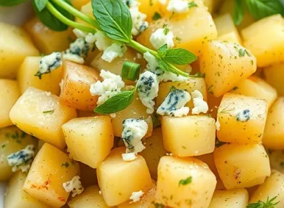 Pommes de terre au fromage bleu