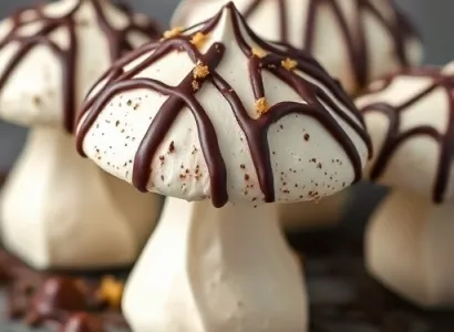 Meringues en forme de champignons