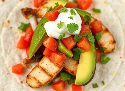 Tortilla au poulet et avocat