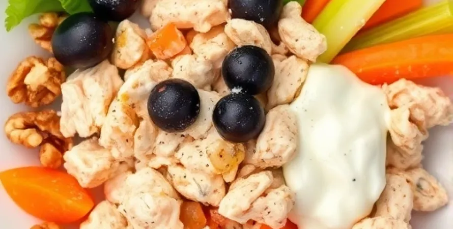 Salade de poulet aux noix et aux légumes