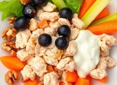 Salade de poulet aux noix et aux légumes