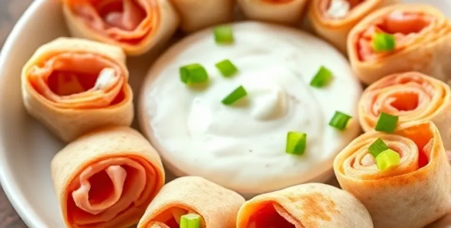 Rouleaux de jambon à la sauce ranch