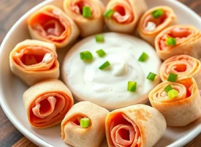 Rouleaux de jambon à la sauce ranch