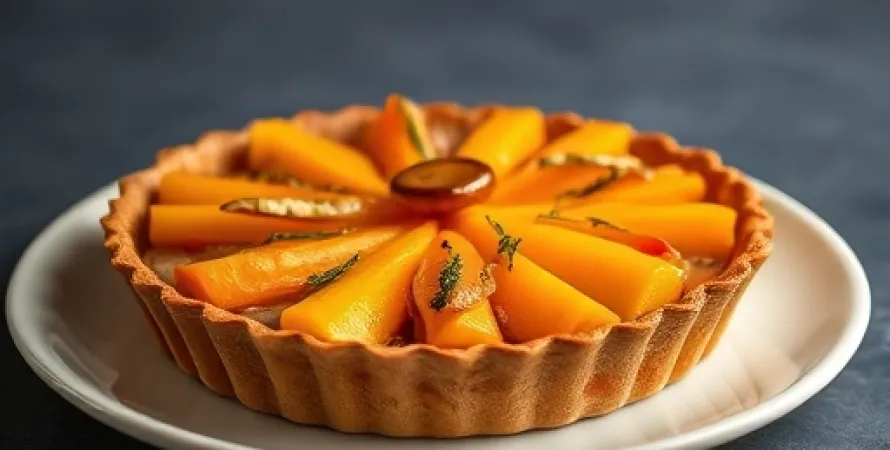 Tarte aux patates douces et mangue